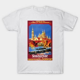 Saragosse (Zaragoza) Spain - Vintage French Railroad Travel Poster T-Shirt